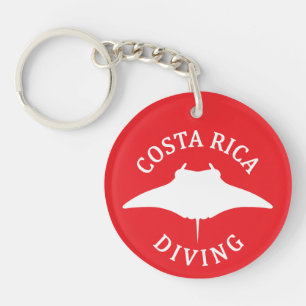 Swimming With Manta Ray - Costa Rica Scuba Diving Key Ring
