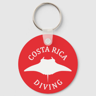 Swimming With Manta Ray - Costa Rica Scuba Diving Key Ring