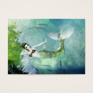 Swimming with Salmon Mini Print