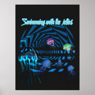 Swimming With The Jellies  Poster