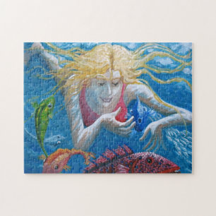 Swimming with tropical fish jigsaw puzzle
