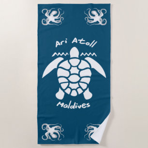 Swimming With Turtles at The Maldives on Ari Atoll Beach Towel