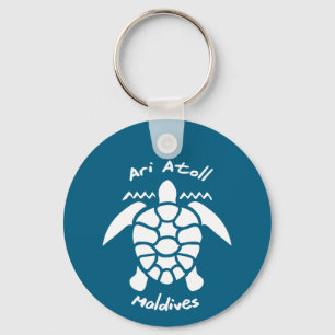 Swimming With Turtles at The Maldives on Ari Atoll Key Ring
