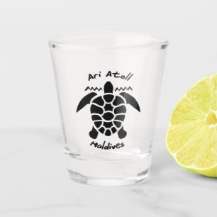 Swimming With Turtles at The Maldives on Ari Atoll Shot Glass