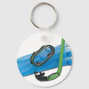 SwimmingGogglesSnorkelFins101311 Key Ring