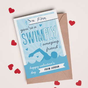 Swimply Amazing   Swim Valentine's Day Card
