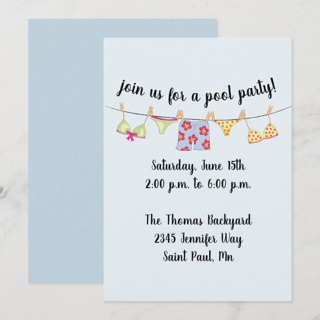Swimsuit Invitation (Front/Back)