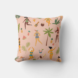 Swimsuit Ladies: Tropical Vintage Dance Cushion