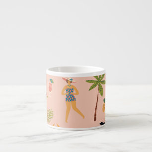 Swimsuit Ladies: Tropical Vintage Dance Espresso Cup