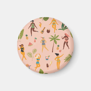 Swimsuit Ladies: Tropical Vintage Dance Magnet