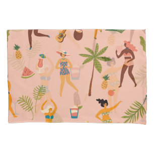 Swimsuit Ladies: Tropical Vintage Dance Pillowcase