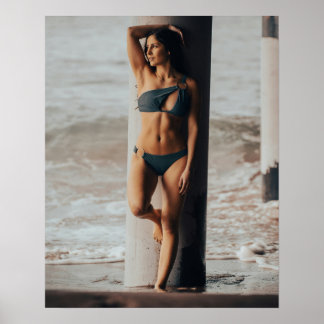 Swimsuit Model At The Beach Poster
