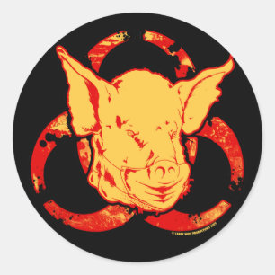 SWINE FLU - Beware The Pandemic! Classic Round Sticker