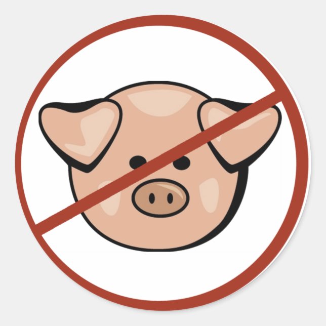 Swine Flu / Pork Classic Round Sticker (Front)