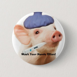 Swine H1N1 6 Cm Round Badge