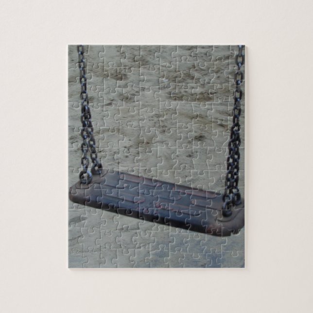 Swing at Playground, Summer Sand Beach Kids Play Jigsaw Puzzle (Vertical)