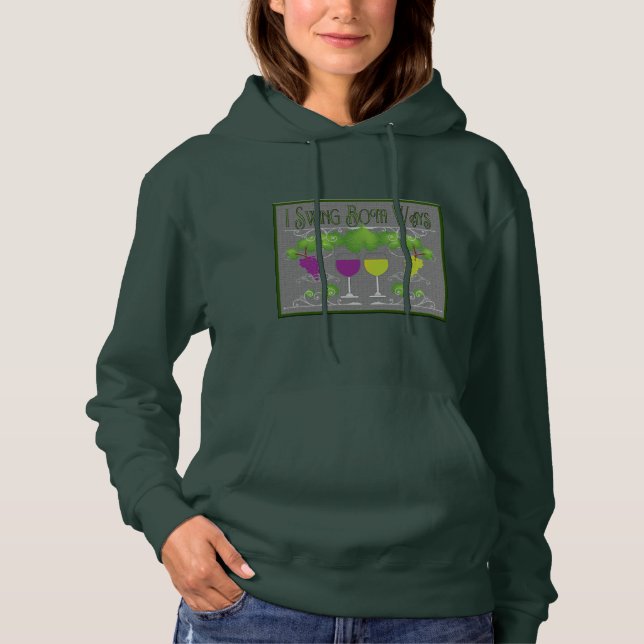 Swing Both Ways Red White Wine Hoodie (Front)