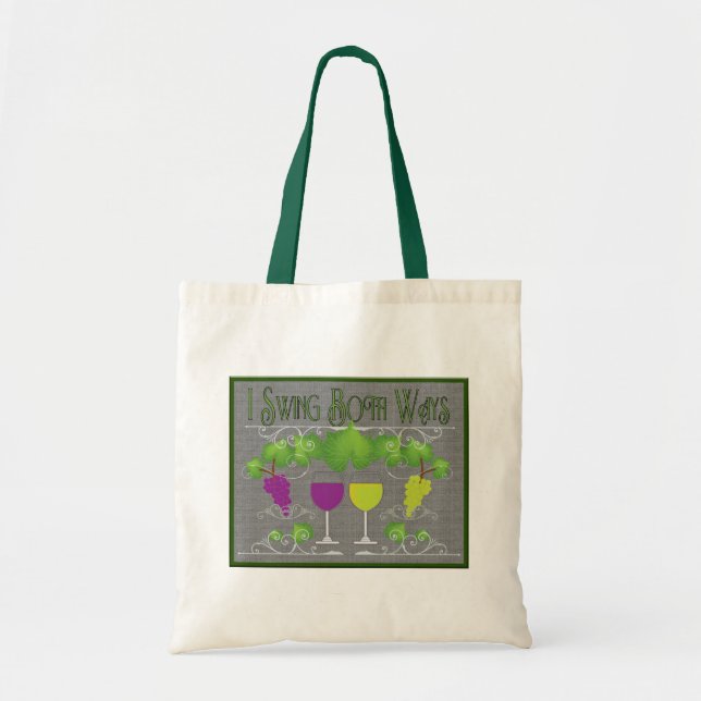 Swing Both Ways Red & White Wine Tote Bag (Front)