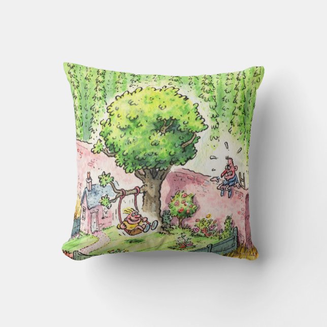 Swing Boy throw cushion large green (Front)