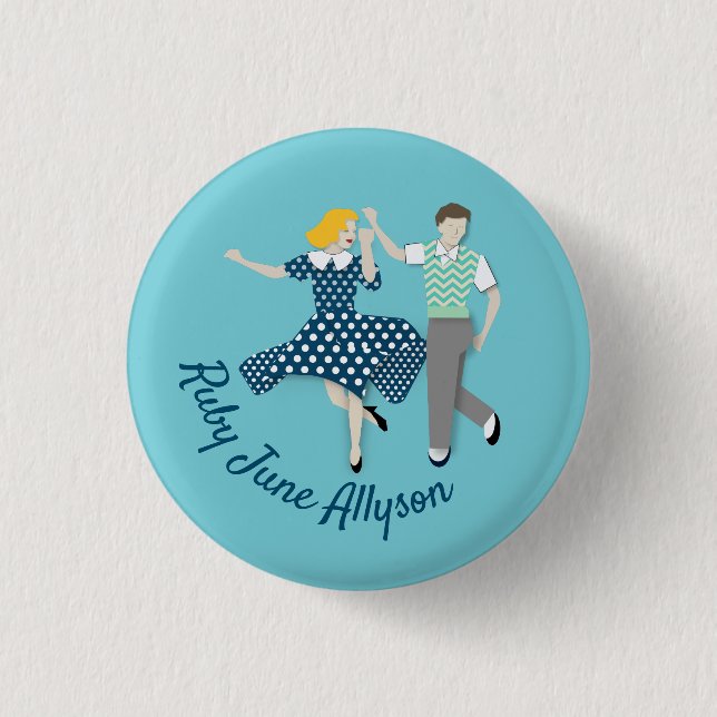 Swing Dance Couple 3 Cm Round Badge (Front)