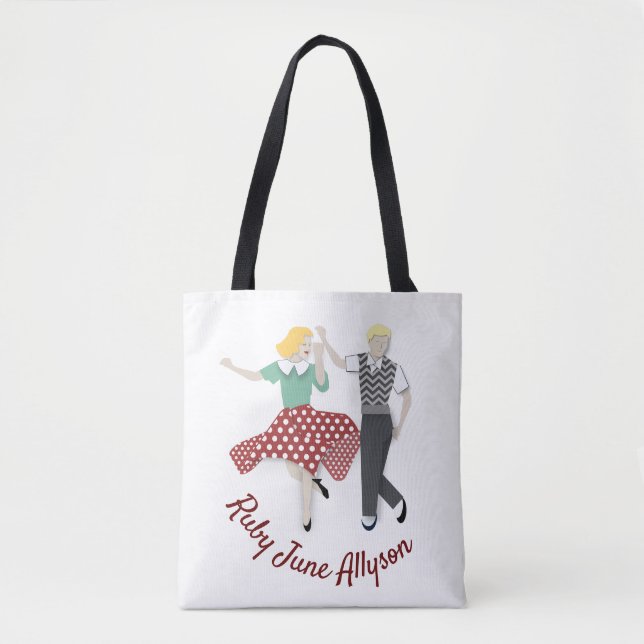 Swing Dance Couple Tote Bag (Front)