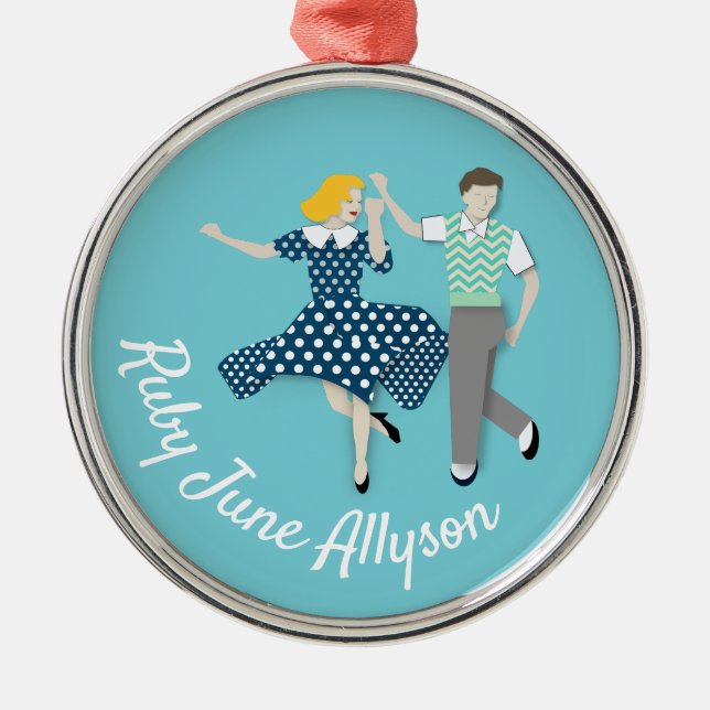 Swing Dance Metal Tree Decoration (Front)