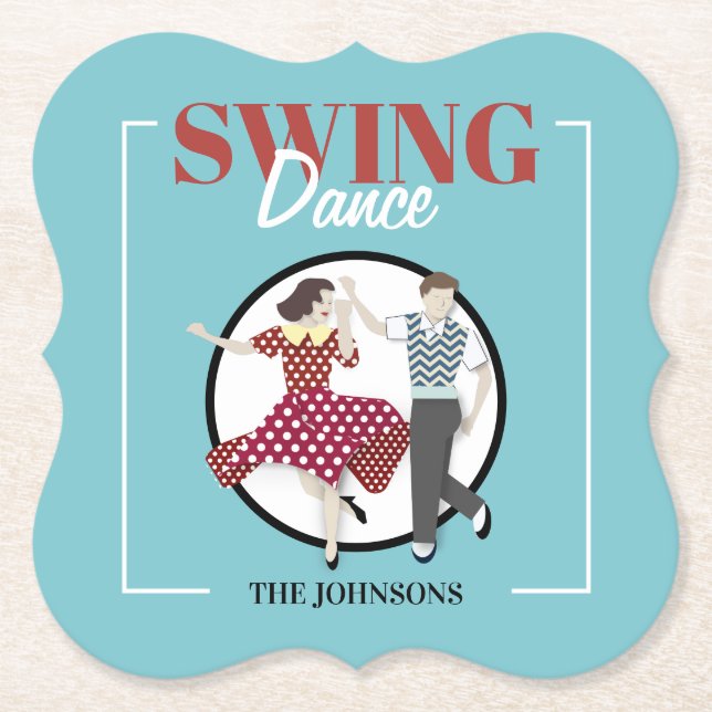 Swing Dance Paper Coaster (Front)