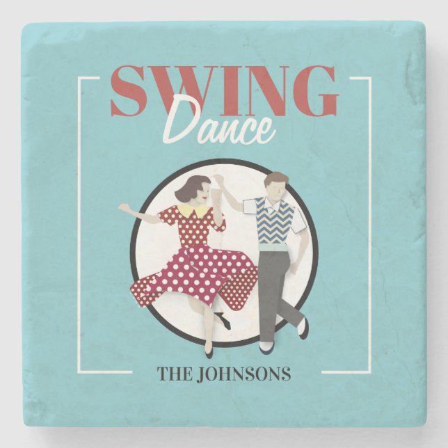 Swing Dance Stone Coaster (Front)