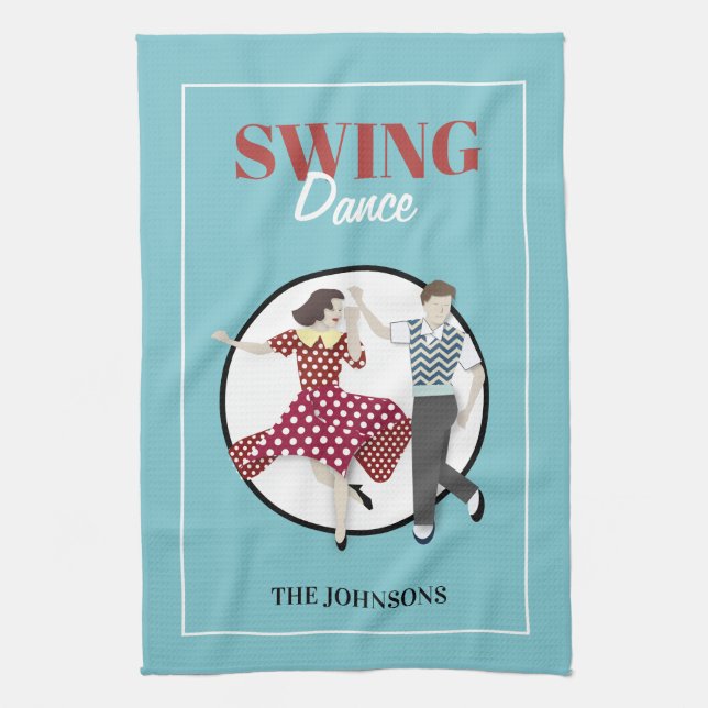 Swing Dance Tea Towel (Vertical)