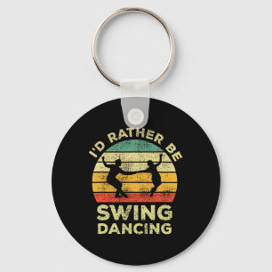 Swing Dance Vintage Retro Gift Id Rather Be Swing Key Ring