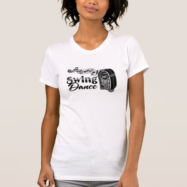 Swing Dance with Vintage Jukebox T-Shirt (Front)