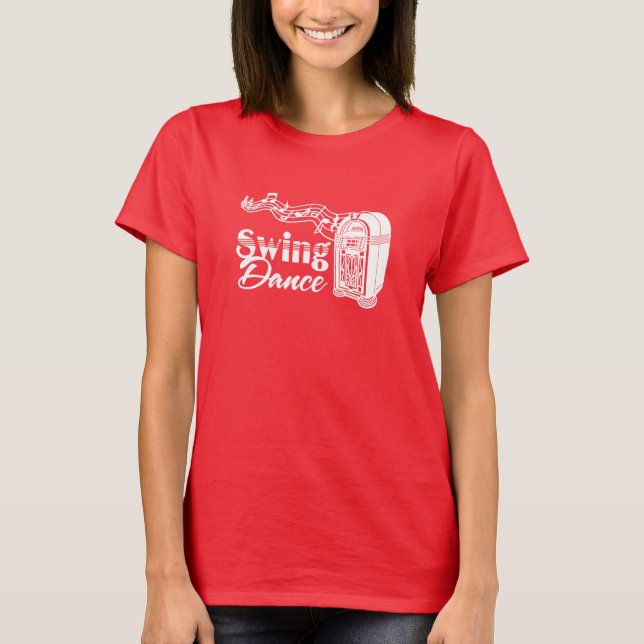 Swing Dance with Vintage Jukebox T-Shirt (Front)
