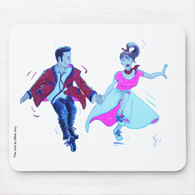 swing dancer pink poodle skirt saddle shoes mouse mat (Front)