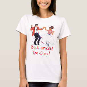 swing dancer with poodle skirt and saddle shoes T-Shirt