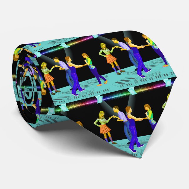 Swing Dancers Couples With Spotlights Tie (Rolled)