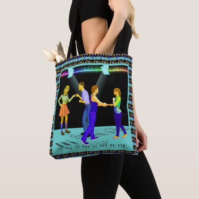 Swing Dancers Couples With Spotlights Tote Bag (Close Up)
