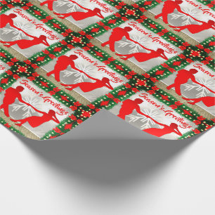 Swing Dancers With Garland Trim Christmas Season's Wrapping Paper