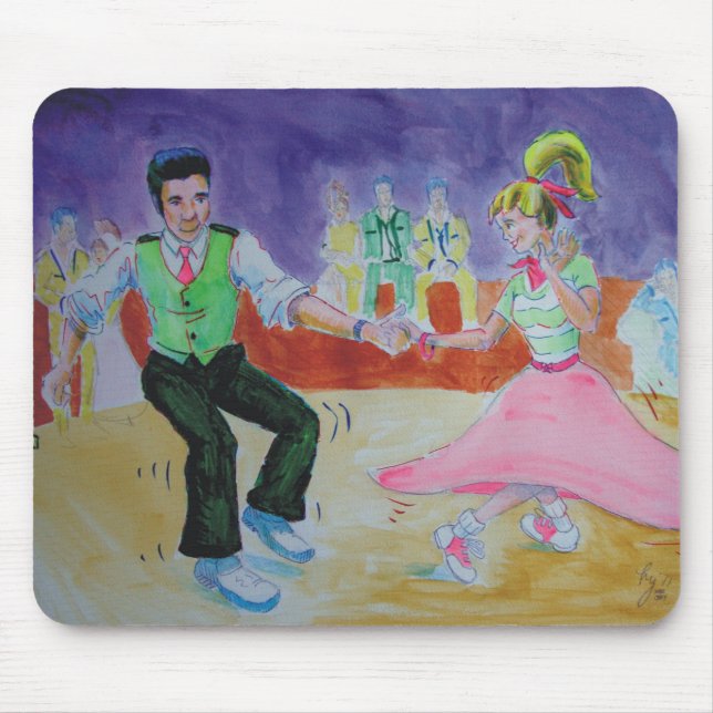 Swing Dancing on saturday night Mouse Mat (Front)