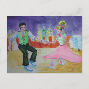 Swing Dancing on saturday night Postcard