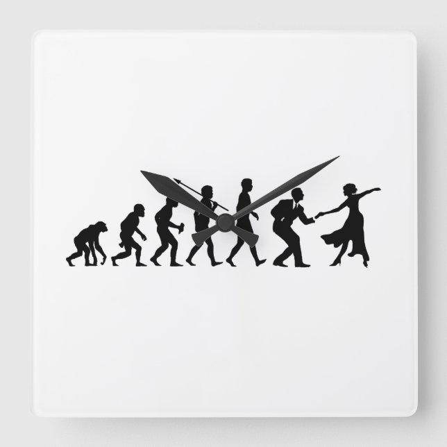 Swing Dancing Square Wall Clock (Front)