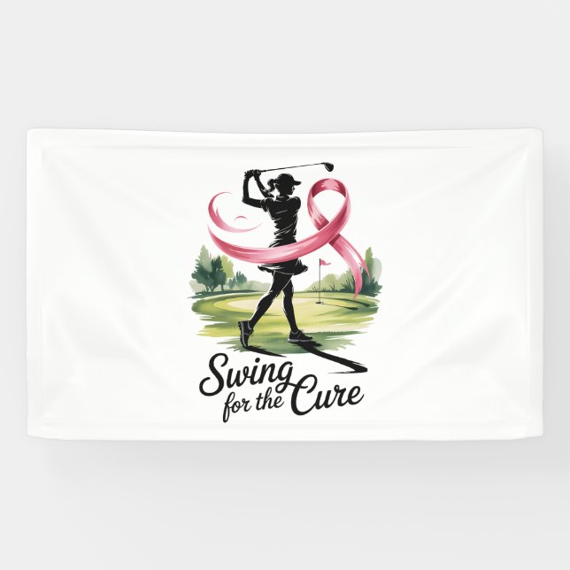 Swing for the Cure Golf Breast Cancer Banner (Horizontal)
