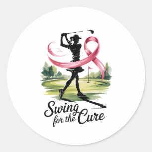 Swing for the Cure Golf Breast Cancer Classic Round Sticker
