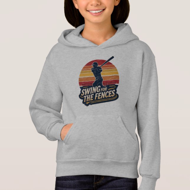 Swing for the Fences Retro Baseball Player Design (Front)