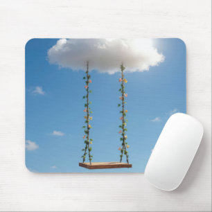 Swing Hanging From a Cumulus Cloud Mouse Mat