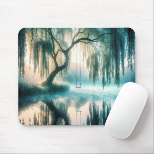 Swing Hanging From a Willow Tree Mouse Mat