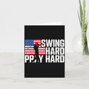 Swing hard pray hard american christian golf  card