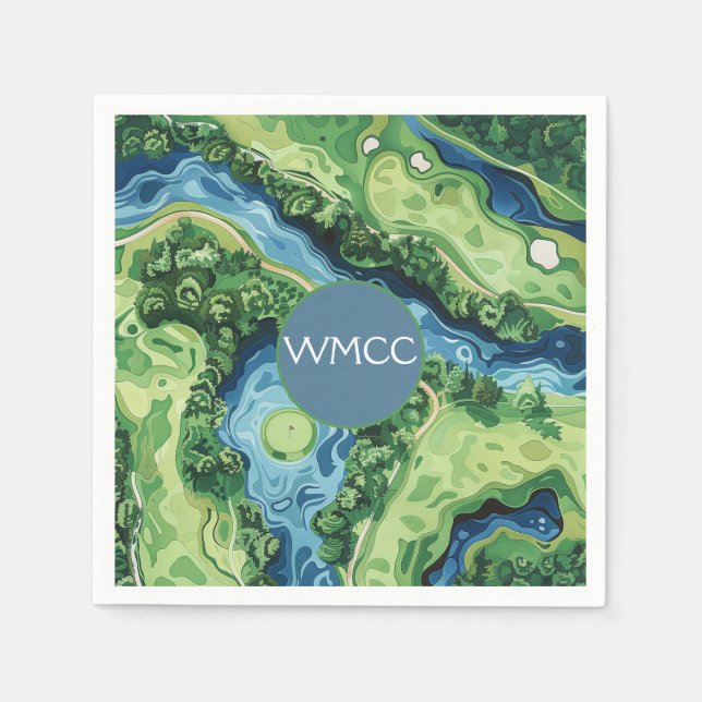 Swing into Fun: Golf Course Gala Paper Napkin (Front)