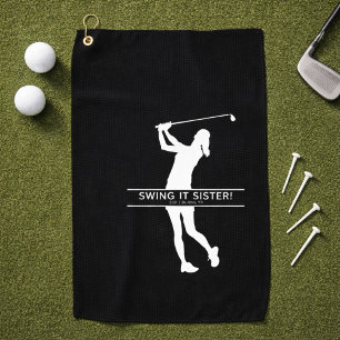 Swing It Sister Womens Personalized Monogram  Golf Towel