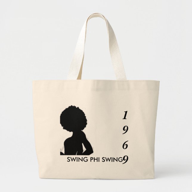 swing lady, SWING PHI SWING , 1969 Large Tote Bag (Front)