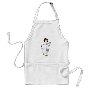 Swing like a Girl Fun Golf Quote & Cartoon Standard Apron